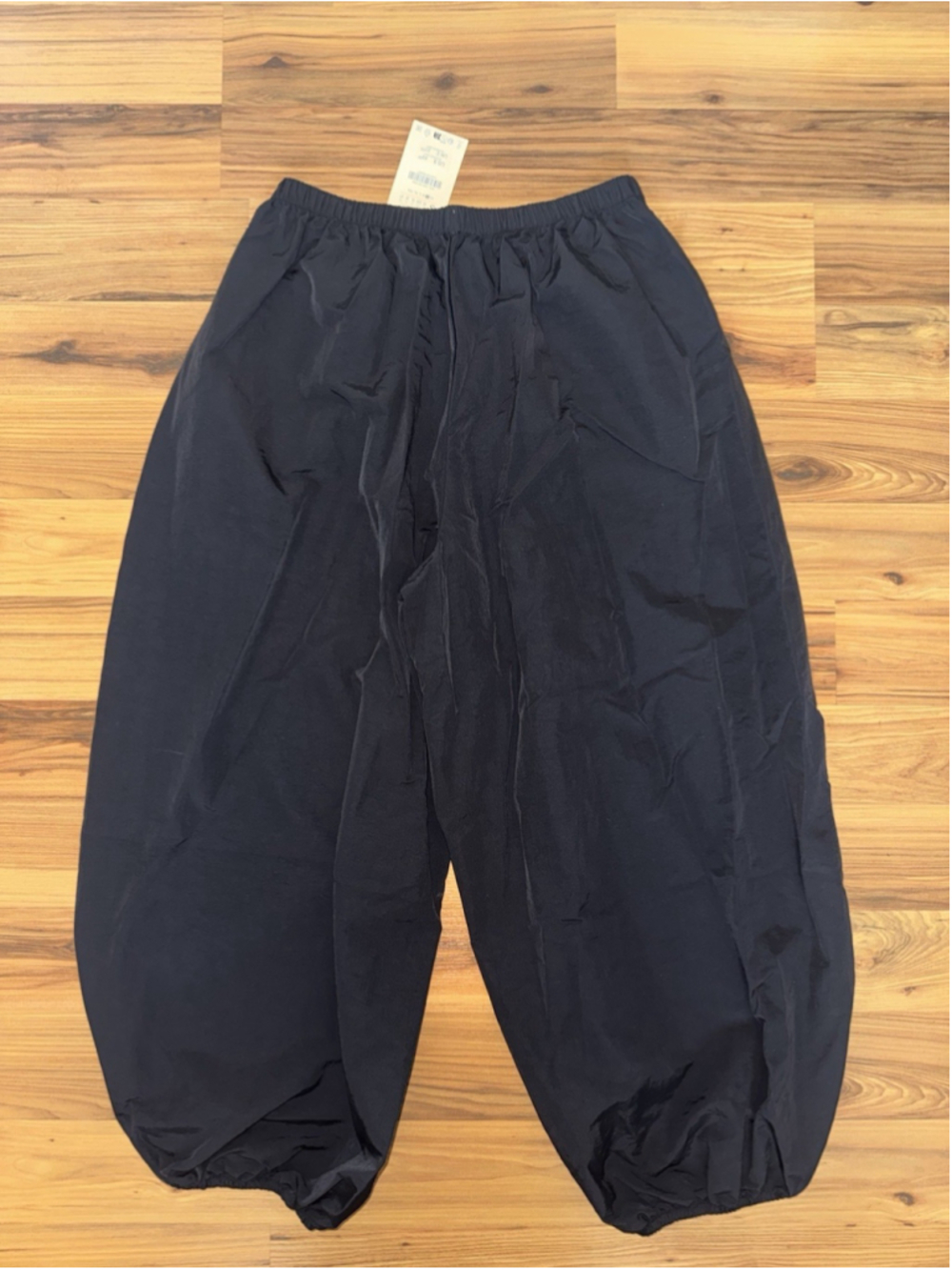 NWT Zara Nylon Balloon Pants Black Parachute Oversized Cocoon Leg Small - Picture 3 of 11